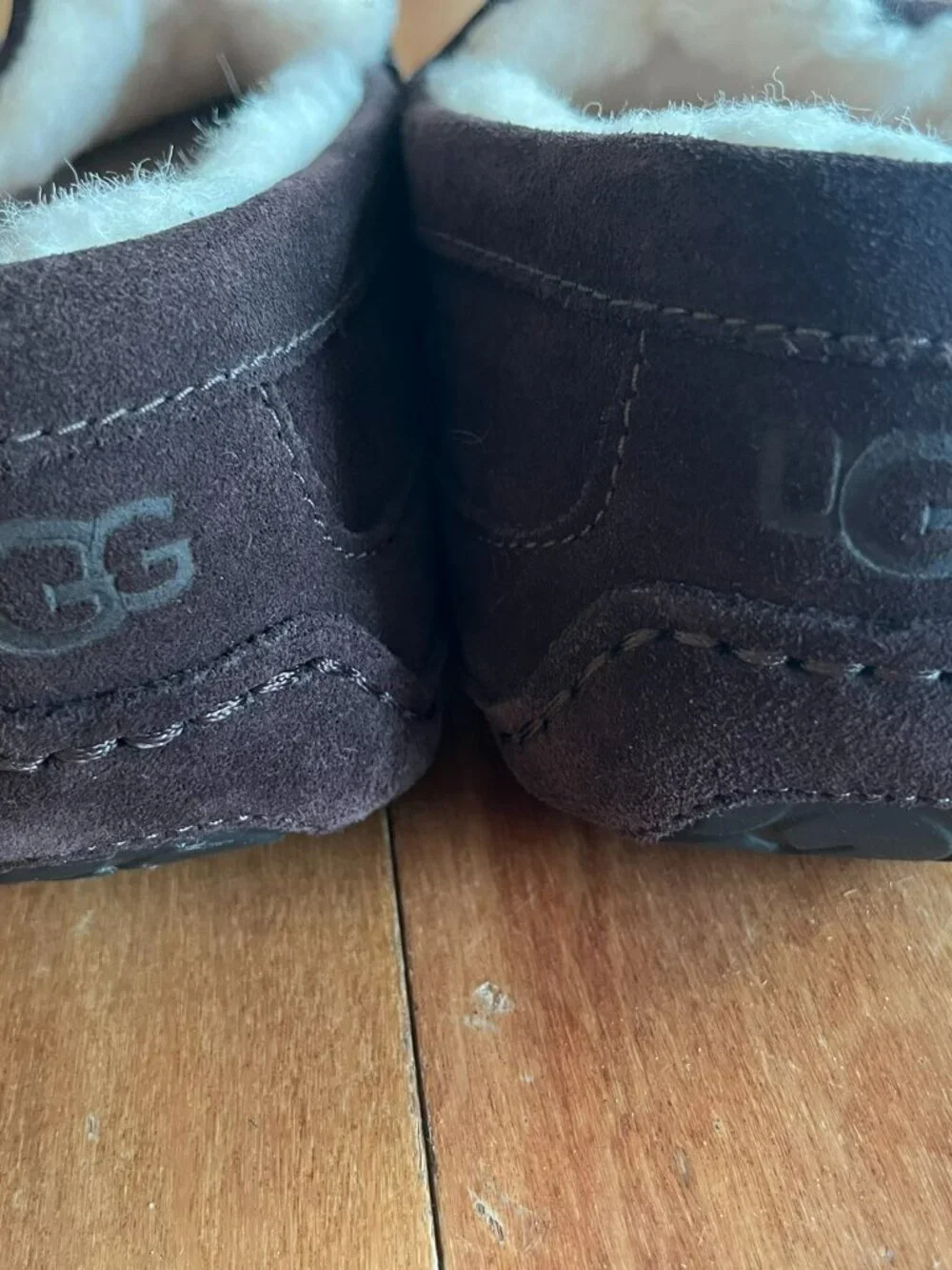 UGG Mens Ascot Slipper Loafers Brown Suede Comfort Shearling Size 10 NEW w/o box